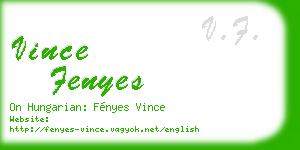 vince fenyes business card